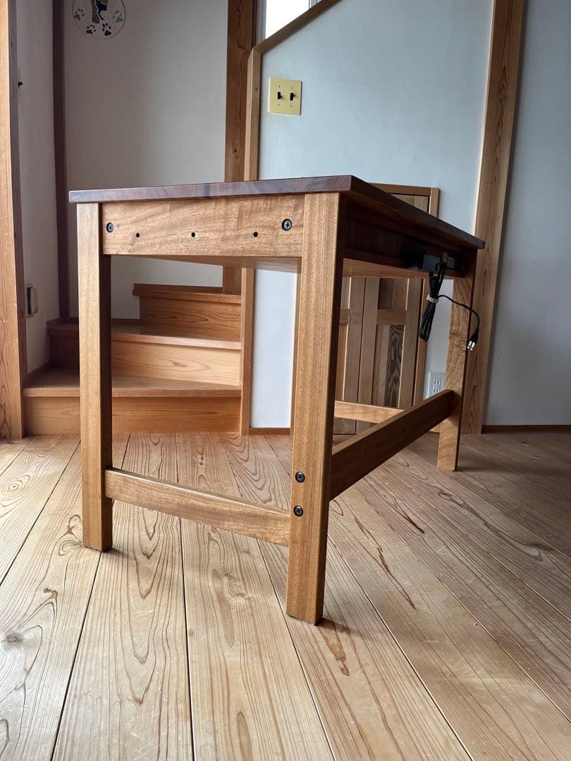 に*ろ様 楠 天然無垢 デスク 学習机 橋詰家具製 ラスク 110cm 最後の一