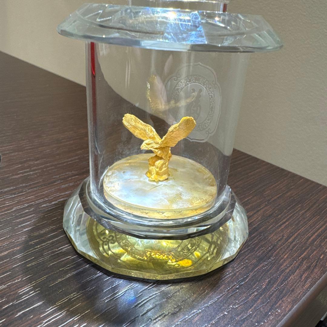 千足金 鶴 鳳凰 置物 金 中国 22金 23金