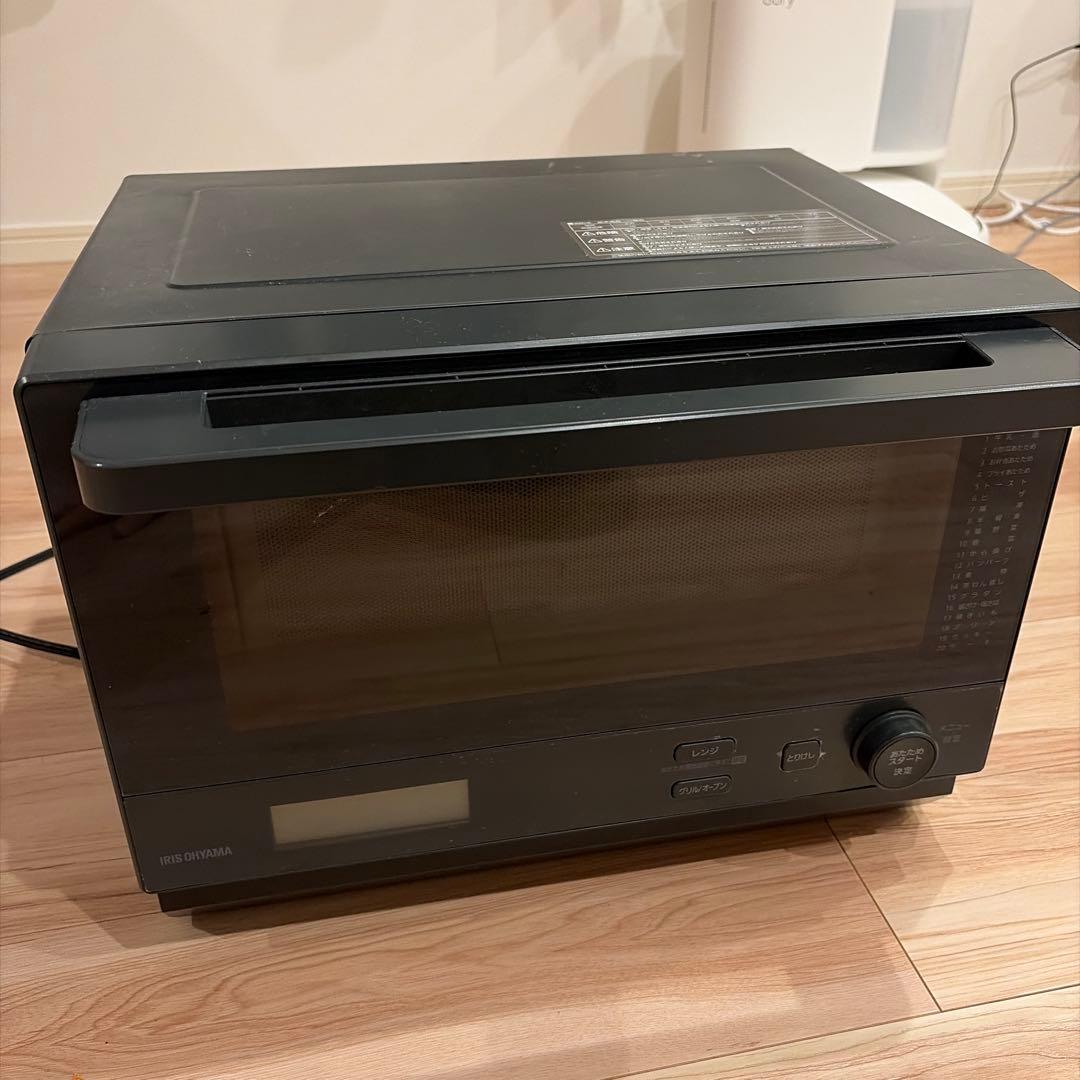 【中古】IRIS OHYAMA 電子レンジ ブラック 2022年製