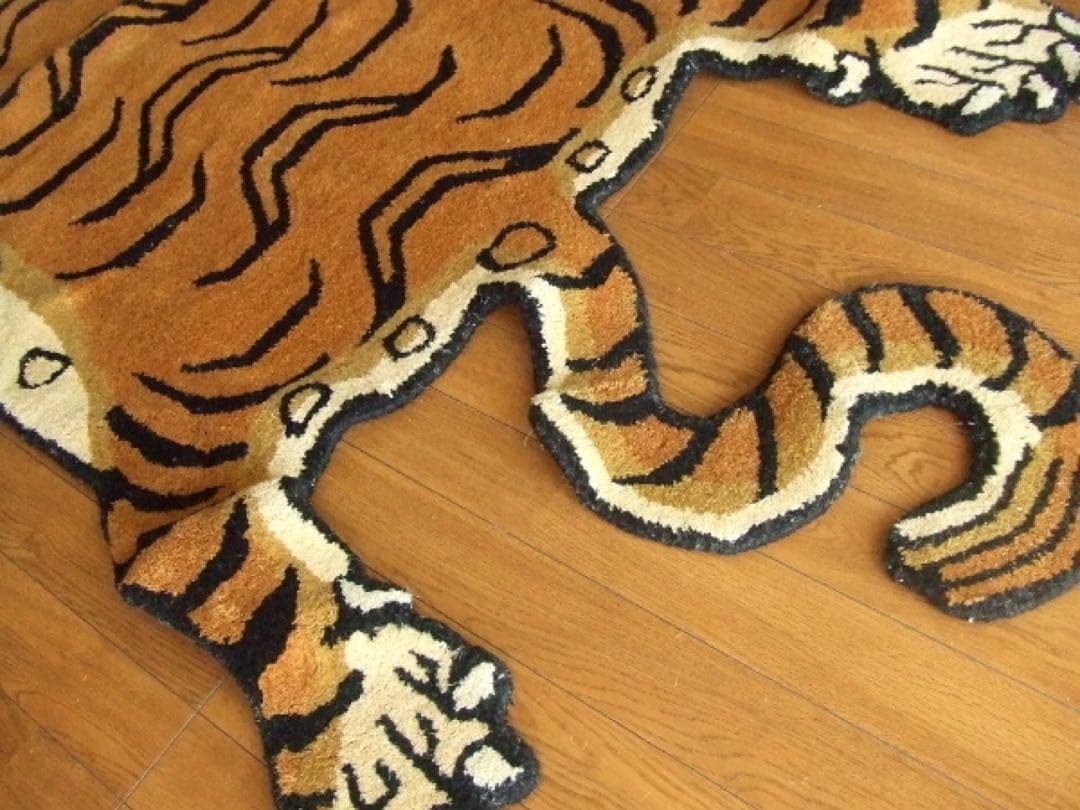 XL/約190cm☆チベタンタイガーラグTibetan Tiger Rugトラ虎