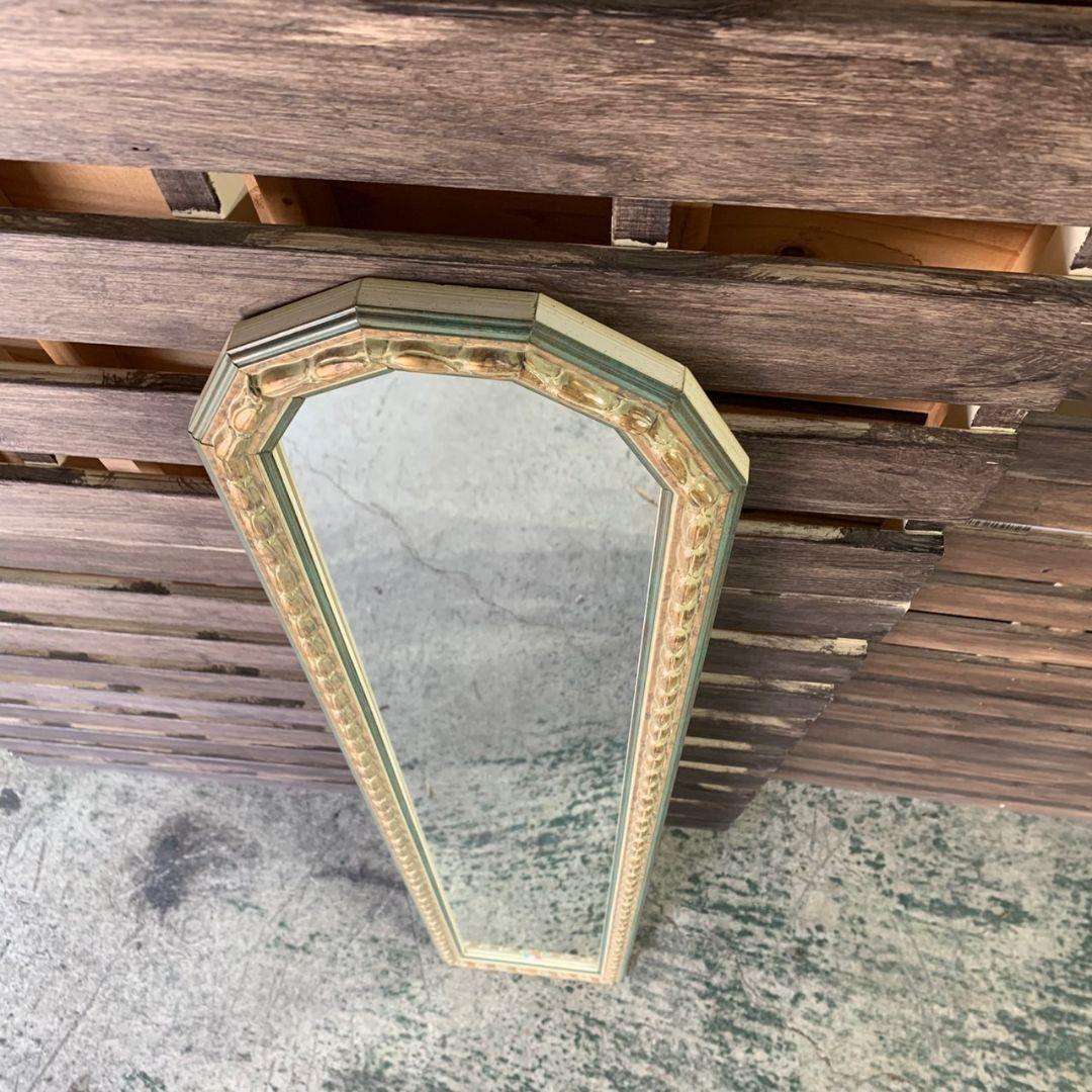 H476\" アンティーク 壁掛けミラー 姿見 240x1210ゴールド