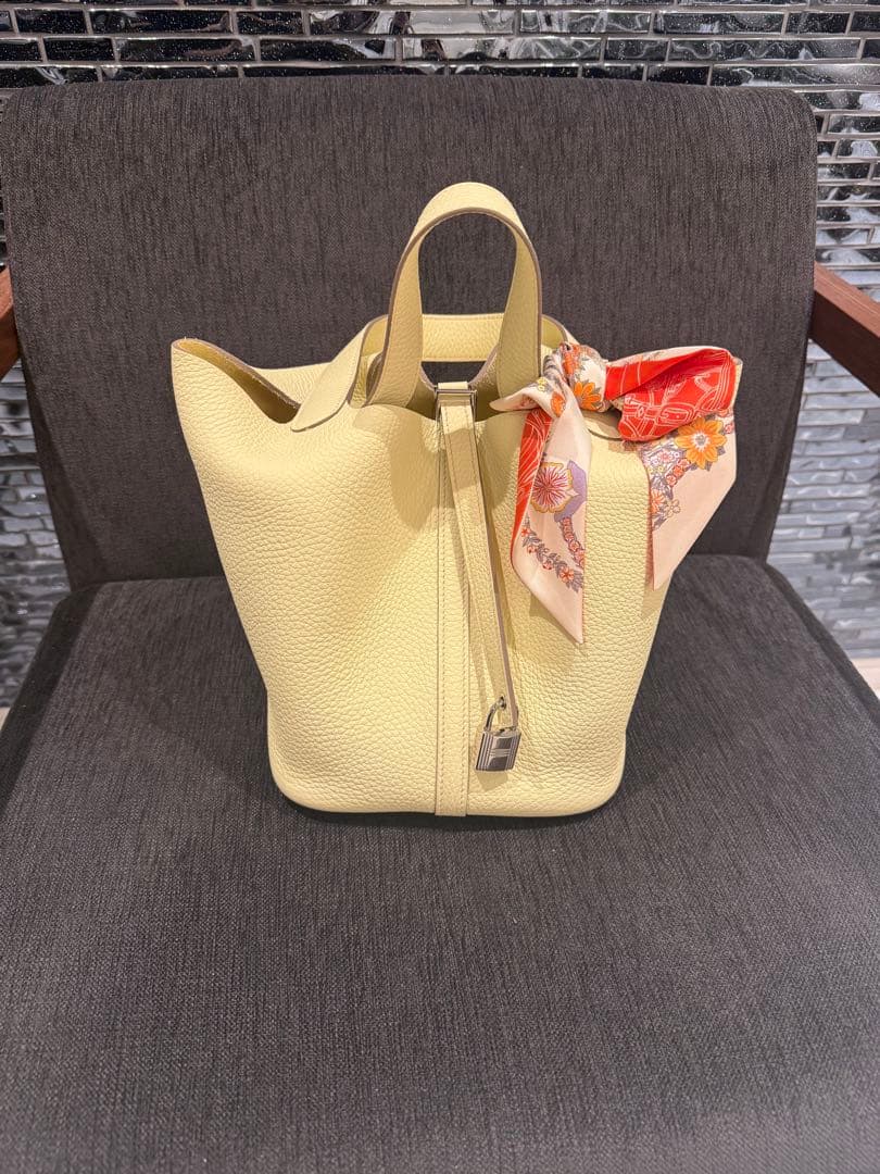 エルメス。ピコタンMM。Ｋ刻印ジョーヌプッサン。最終値下げ！