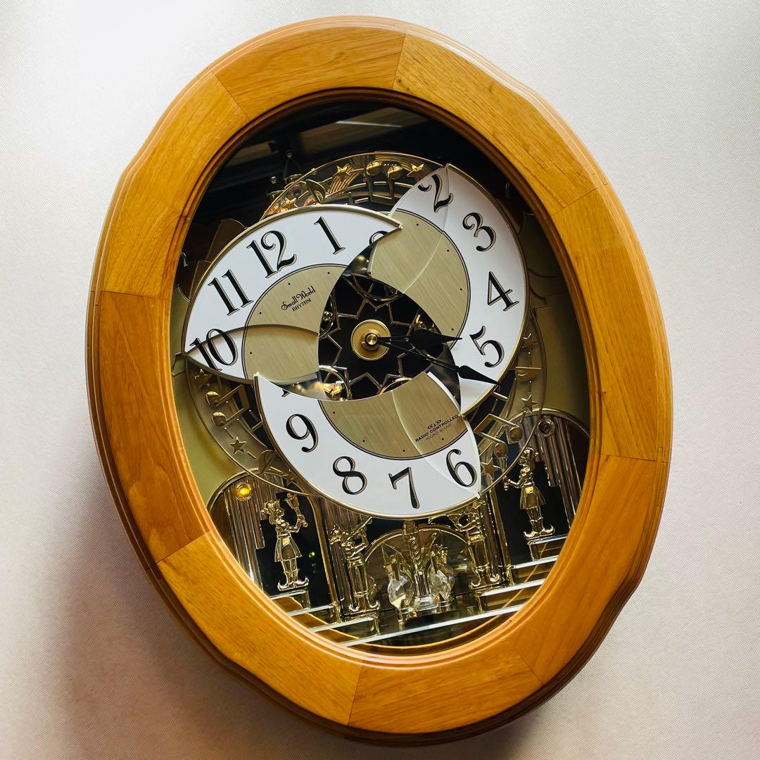 完動品 からくり時計 スモールワールドソルシアN 電波掛け時計 メロディ時計