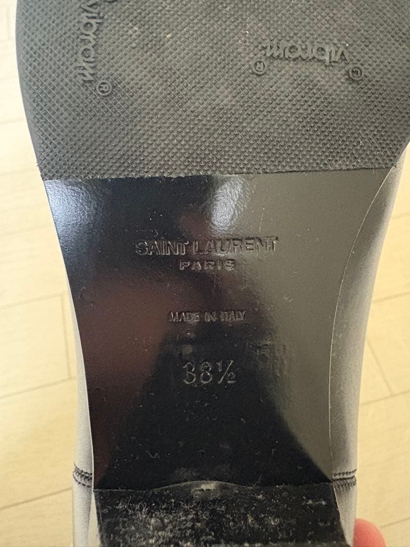 ブラック レザー サイドゴアブーツ