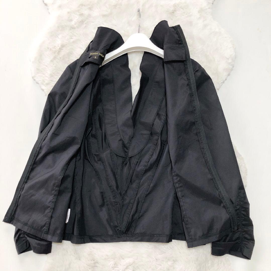 タダシショージ*フリルブラウス　長袖　スタンドカラー　ブラック　6