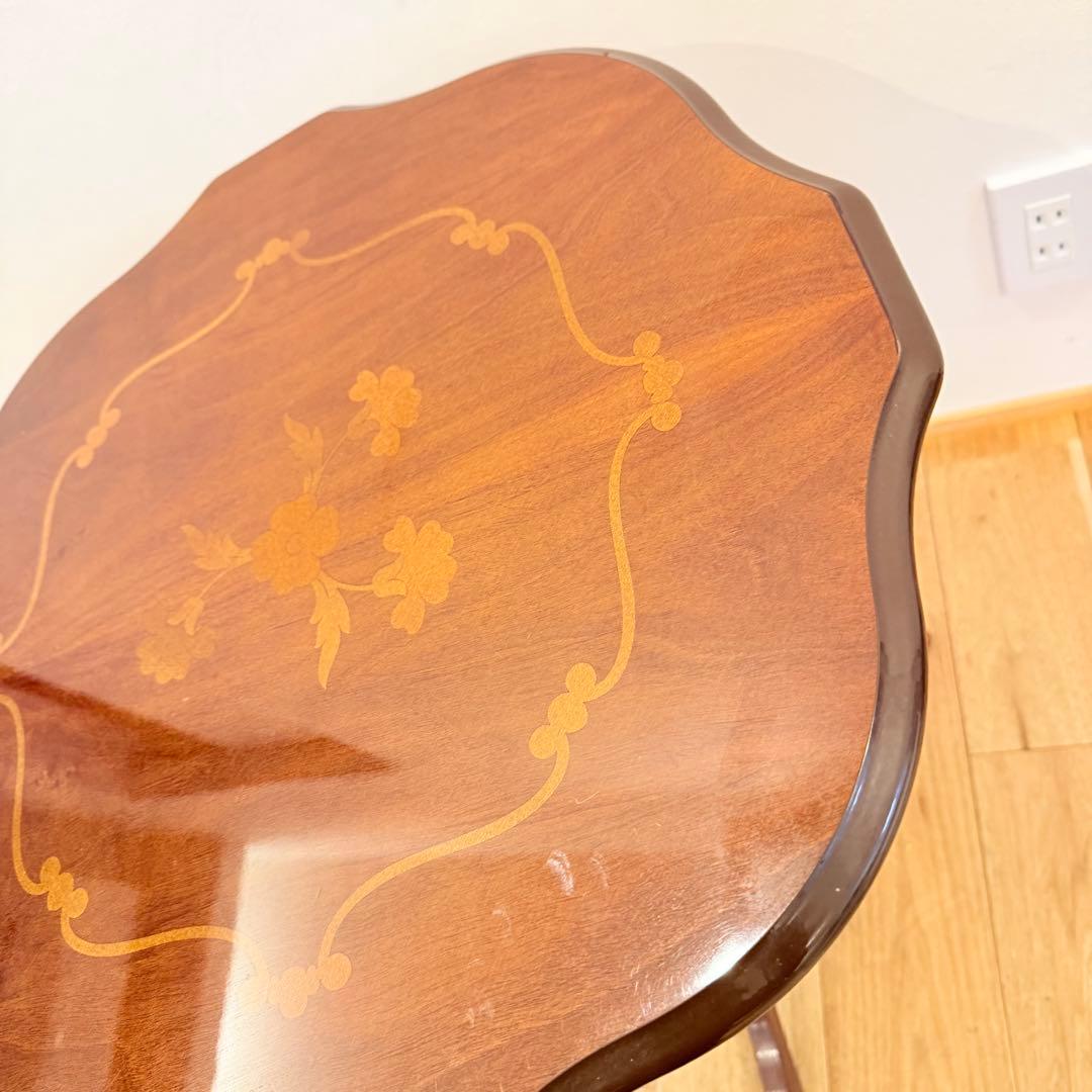 イタリア製 象嵌 猫脚 サイドテーブル コーヒーテーブル 家具 机 アンティーク