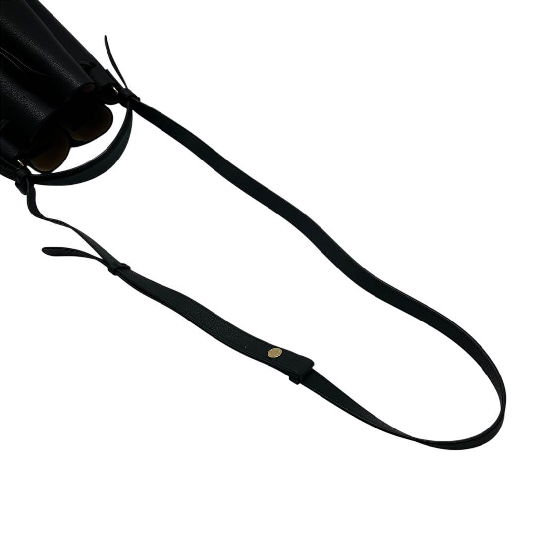 美品 ポレーヌ カヌレ ショルダーバッグ ブラック レザー レディース 斜めがけ