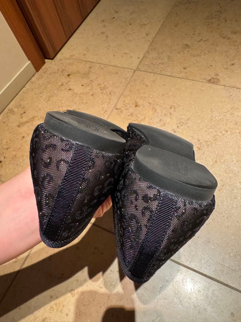 『美品』プリティバレリーナ　バレエシューズ　レオパードブラック　37.5