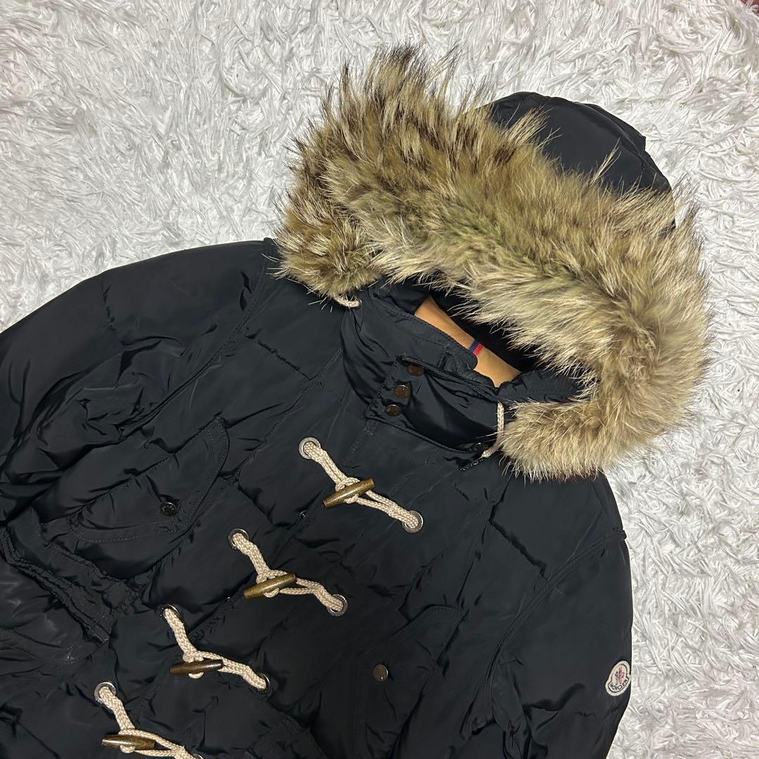 【】 モンクレール ダウンジャケット ブラック 激レア　肩ロゴ