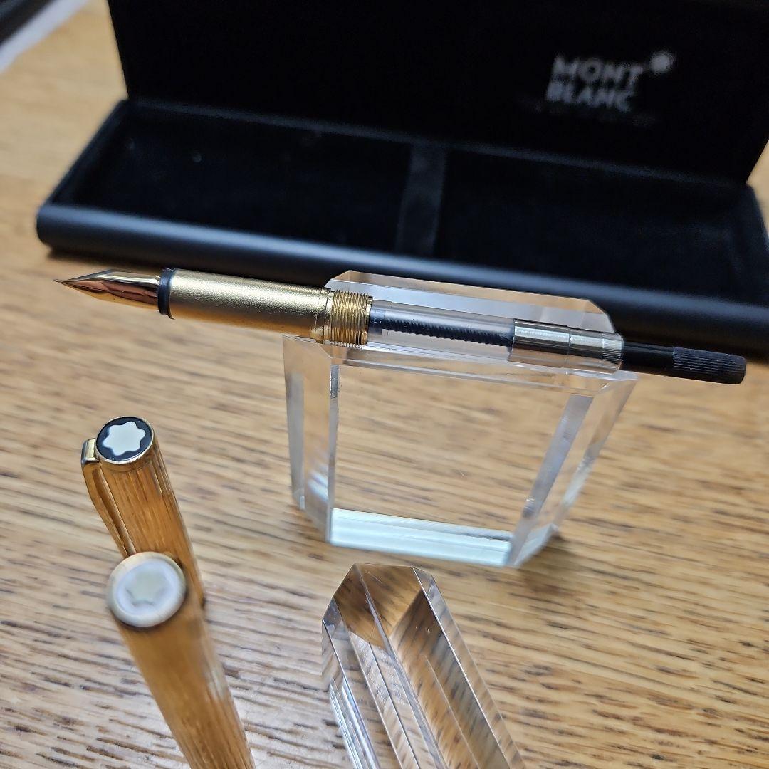 【超美品】モンブラン ノブレス ゴールド ダイヤモンドカット２０金張 １４金