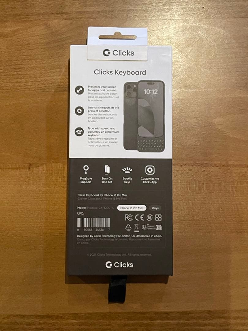 iPhoneアクセサリー Clicks Keyboard 16ProMax