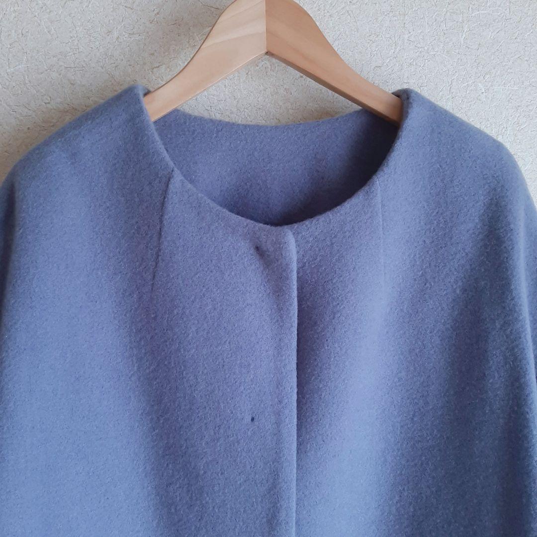 KATHARINE ROSS エシカルモッサミディコート　ブルー　ウール