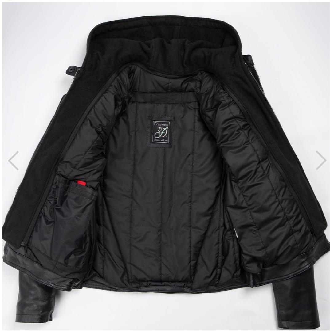 DEGNER デグナーシングルライダースジャケットフーディジャケット　2way