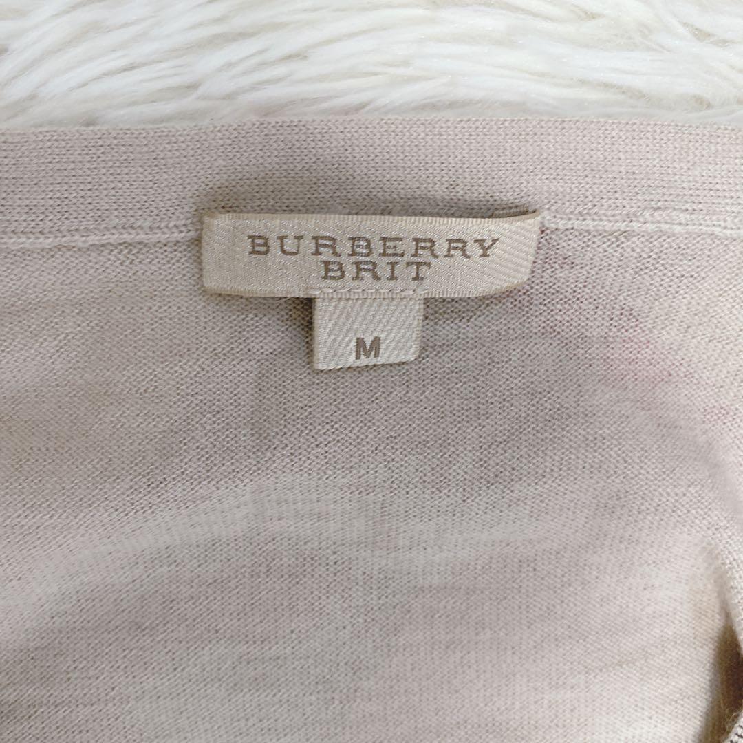 希少 BURBERRY メガノバチェック柄 カーディガン カシミヤ混 ベージュ