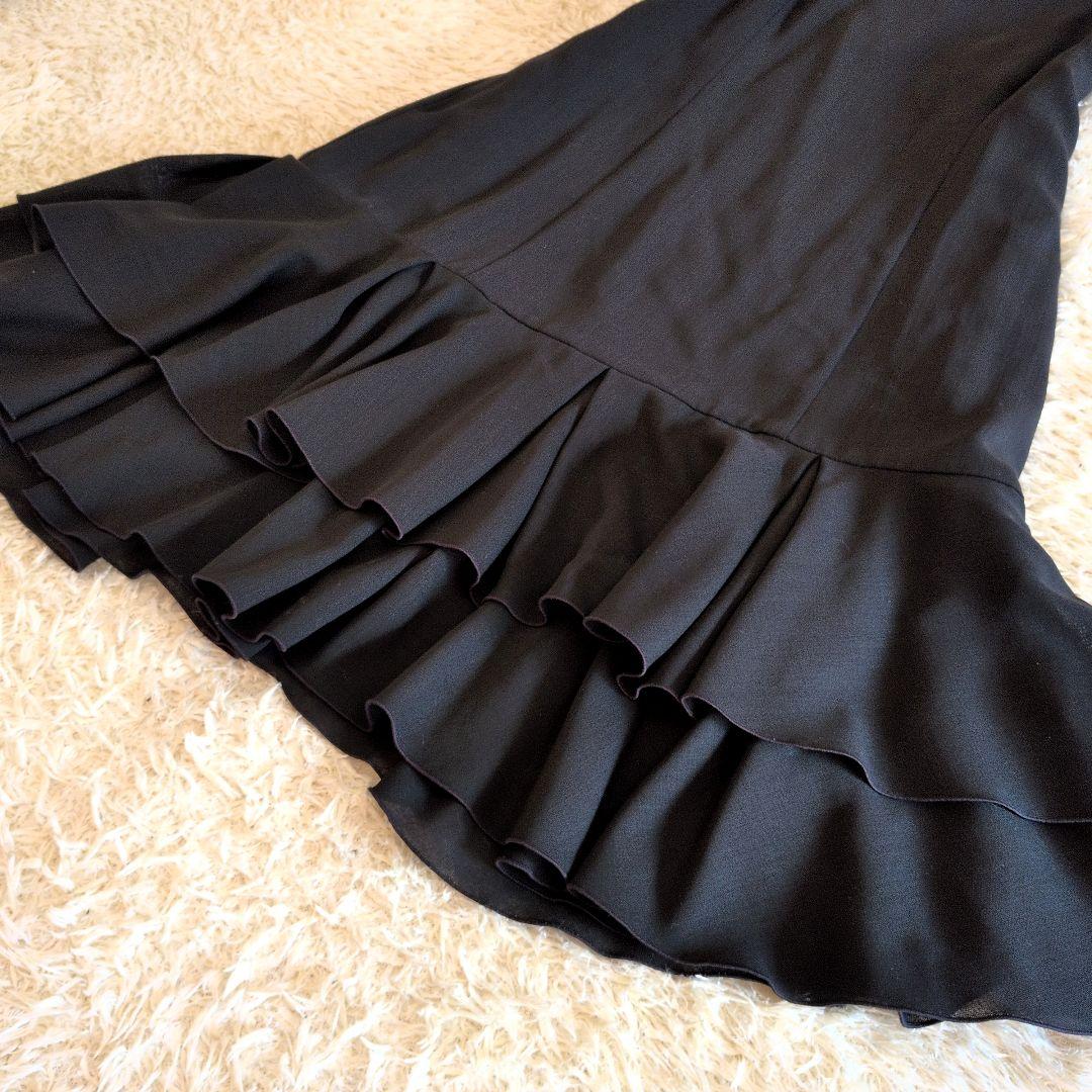 日本製★FOXEY　ワンピース　フリル　ブラック　38