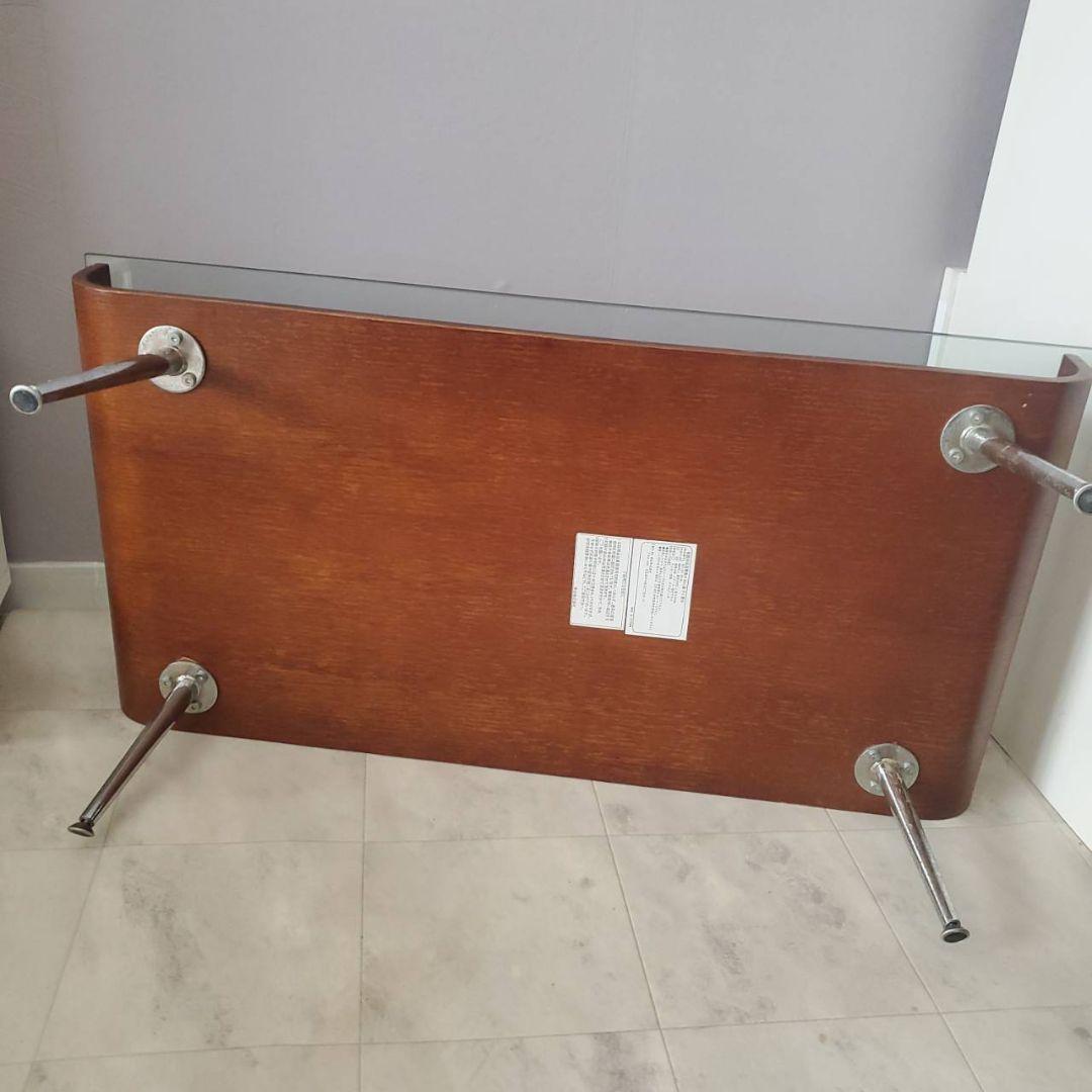 東谷 ミッドセンチュリー センターテーブル 曲げ木 ガラステーブル ブラウン