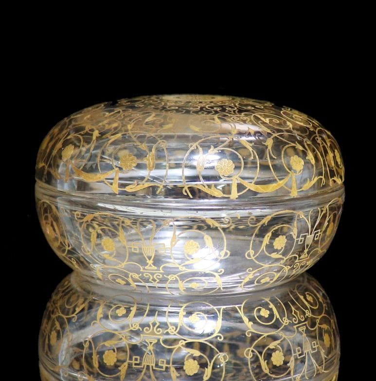 オールド・バカラ (BACCARAT) 最高級 金彩装飾 ミケランジェロ 蓋物