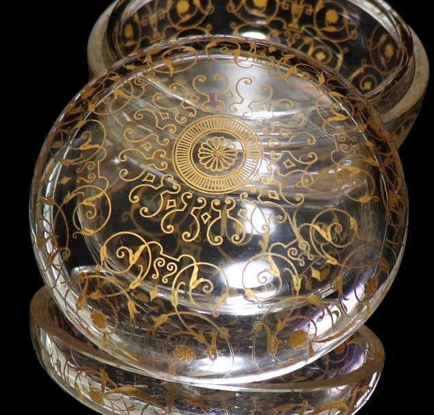 オールド・バカラ (BACCARAT) 最高級 金彩装飾 ミケランジェロ 蓋物