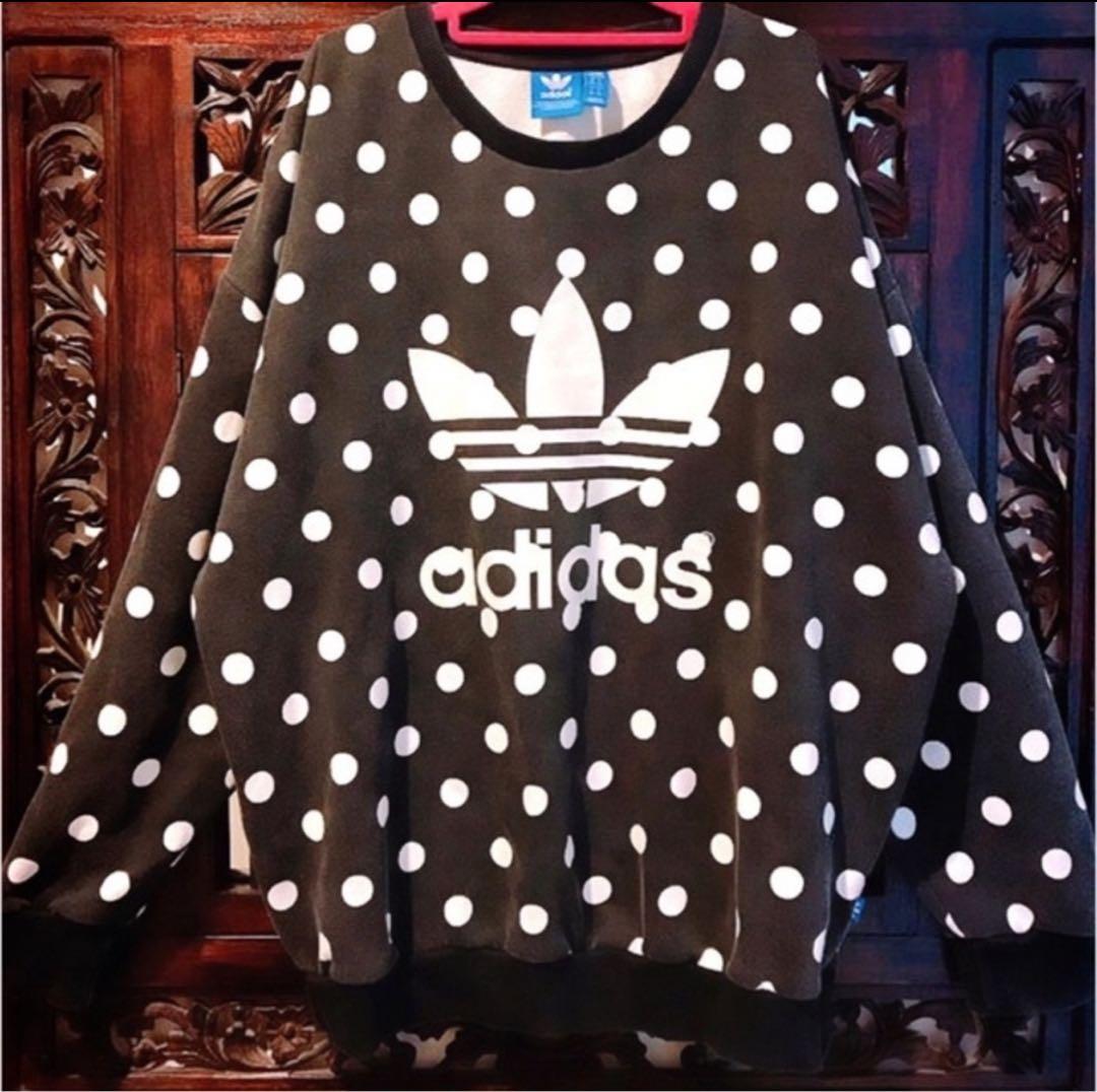 アディダス 希少 ドット ジャージ パーカー トレーナー スウェット 水玉