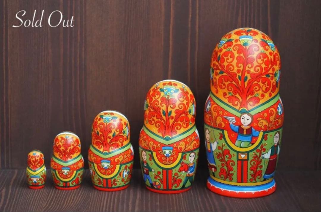 ロシア雑貨☆マトリョーシカ『アイスクリーム』5P オリカ作