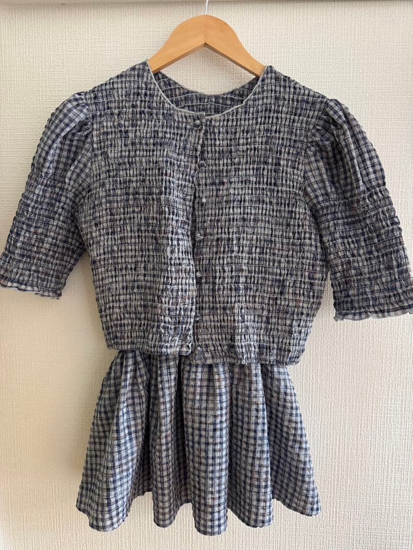 トップス MEDI BUSTIER SET SHIRRING SHORT TOP