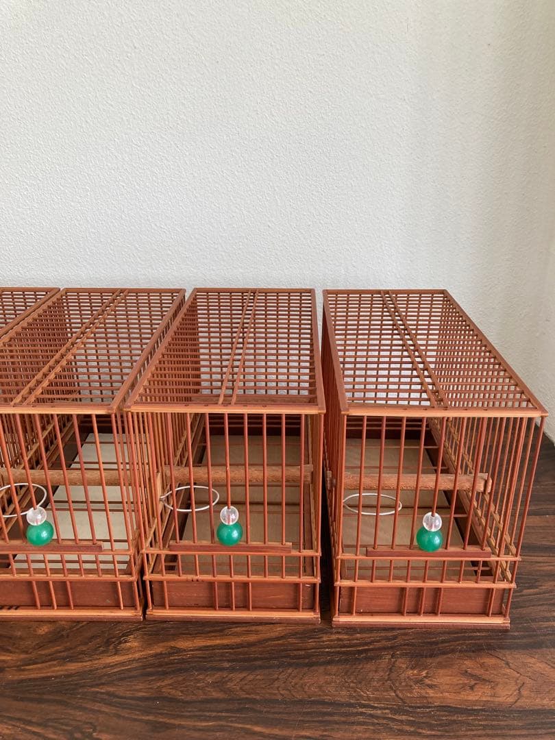 新品未使用品　竹細工　メジロ籠　鳥籠　屋久杉　寝かせ箱　セット