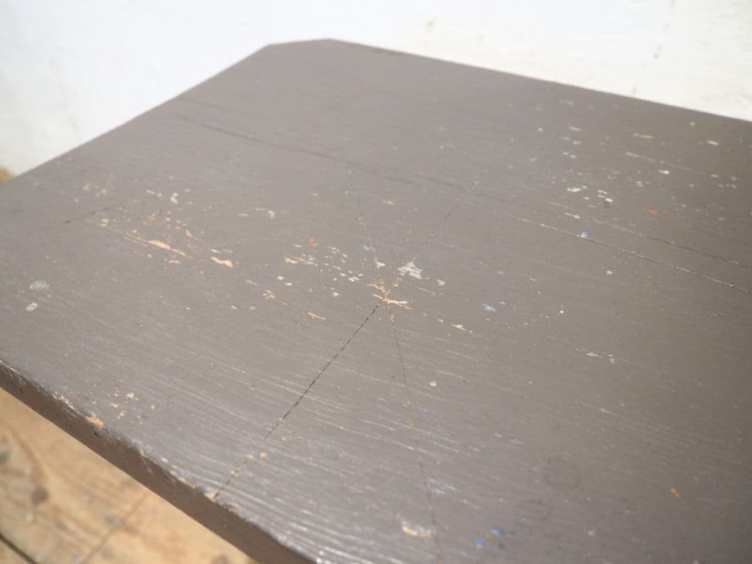 1213 ヴィンテージ　古い鉄脚テーブル　レトロ　工業系　インダストリアル　台