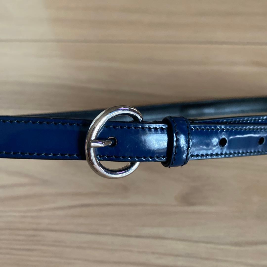 miu miu ネイビー パテントレザー ベルト