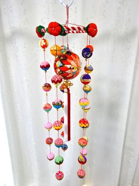 【2】縁起の良い　柳川さげもん　木目込み鞠　吊るし飾り　ハンドメイド　ひな祭り