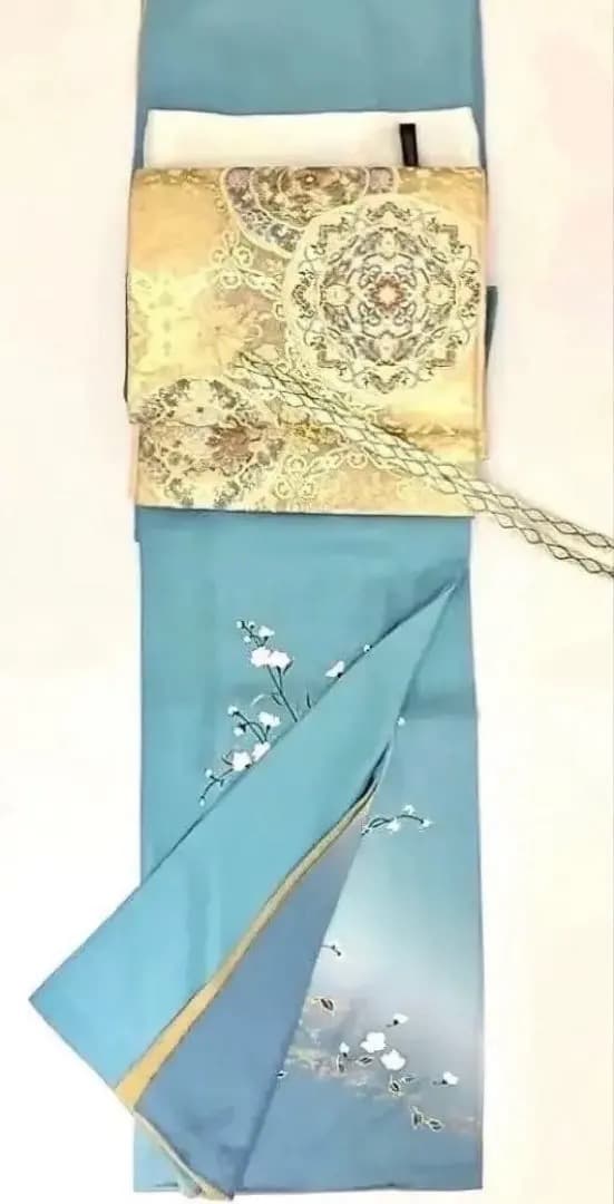 美品 正絹訪問着 落ち着いた寒色系 聡明なお色柄 祝宴 ご披露宴 ご卒業ご入学式