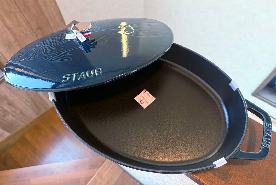 ストウブSTAUB新品未使用ラメールフィッシュオーバルホットプレート生涯保証付