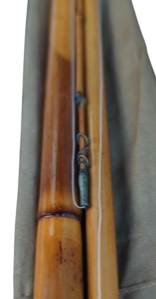 竿友作 手ばね竿 中通し竿 3本継 ハゼ 竹竿 和竿 布袋竹 美品 釣り