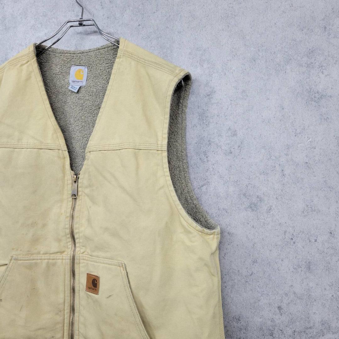 古着 90s メキシコ製 カーハート ダックジャケット ベスト ベージュ L