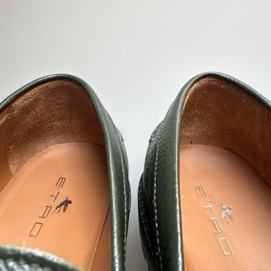 【美品】ETRO　レザーローファー　イタリア製　シボ革　41サイズ