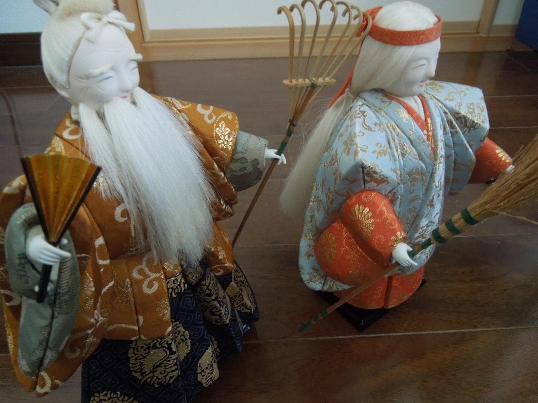 古今人形（高砂人形）　高砂　 真多呂作　伝統工芸品　 ディスプレイケース付き