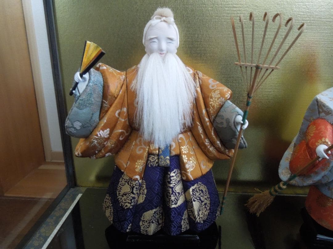 古今人形（高砂人形）　高砂　 真多呂作　伝統工芸品　 ディスプレイケース付き