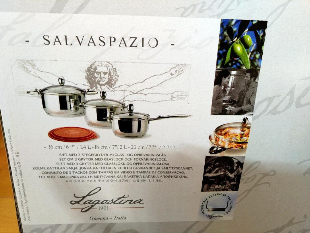 新品ラゴスティーナ サルヴァスパッツィオ 鍋３点セット