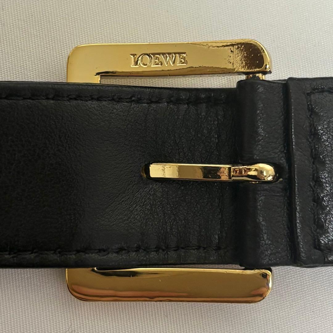 LOEWE アナグラム ナッパレザー 半月 ショルダーバッグ ヴィンテージ 黒