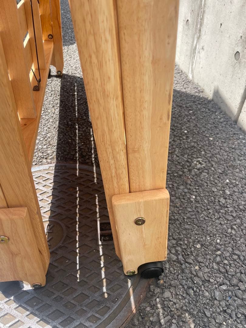 【引取限定】中居木工　折りたたみ式スノコベッド　シングル　ヒノキ　葛飾区