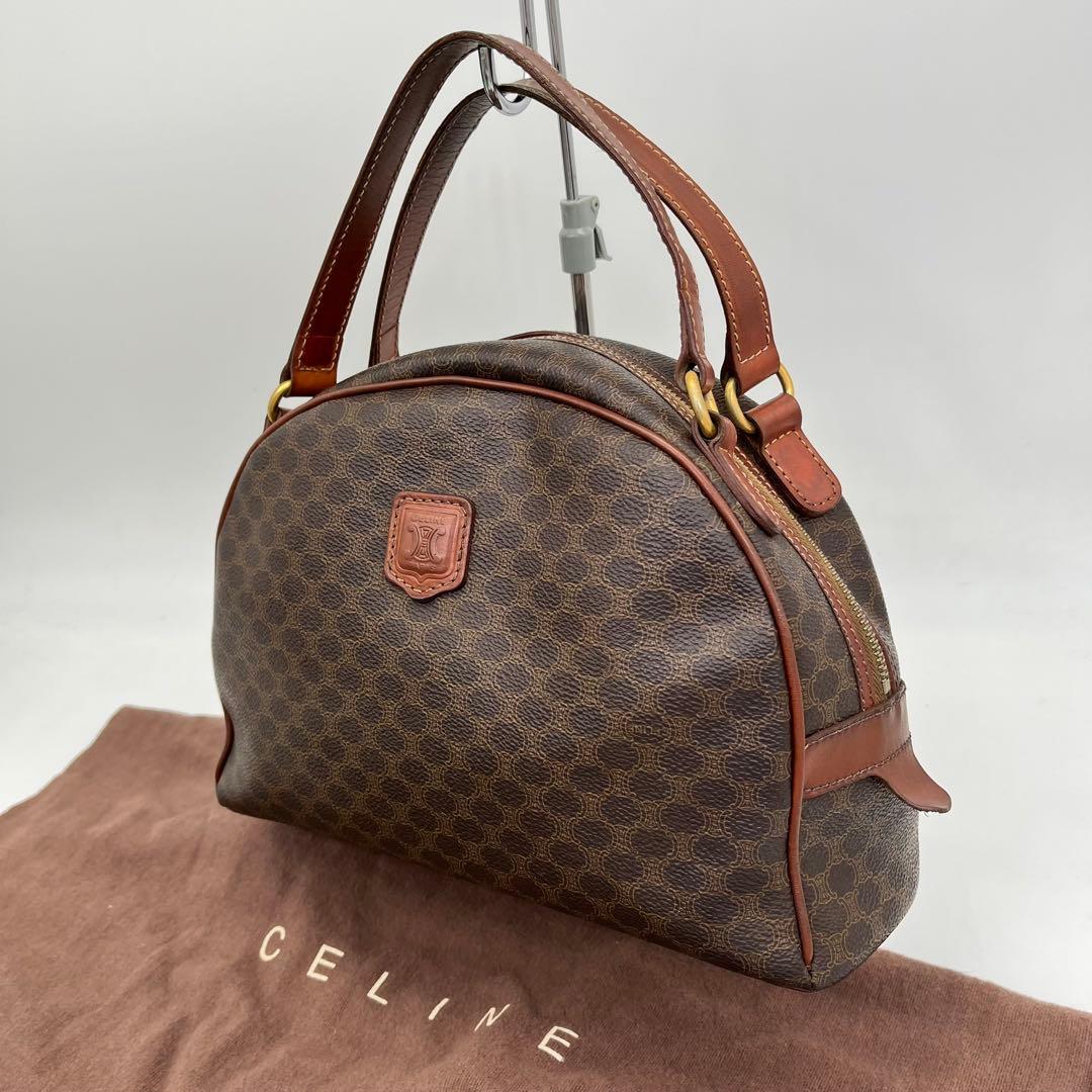 CELINE ハンドバッグ 手提げ マカダム柄 トリオンフ ロゴ入り PVC