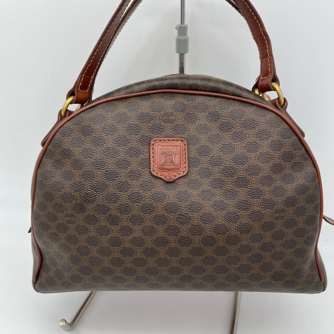 CELINE ハンドバッグ 手提げ マカダム柄 トリオンフ ロゴ入り PVC