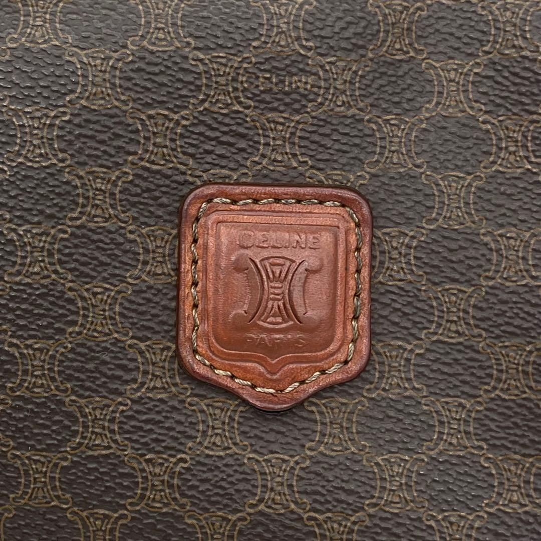 CELINE ハンドバッグ 手提げ マカダム柄 トリオンフ ロゴ入り PVC