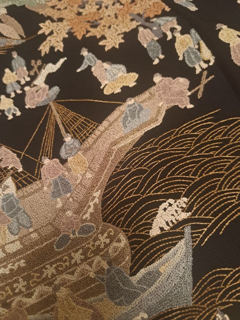 美品❇️豪華総刺繍黒留袖　比翼仕立て　 やまと誂製袋帯　フルセット