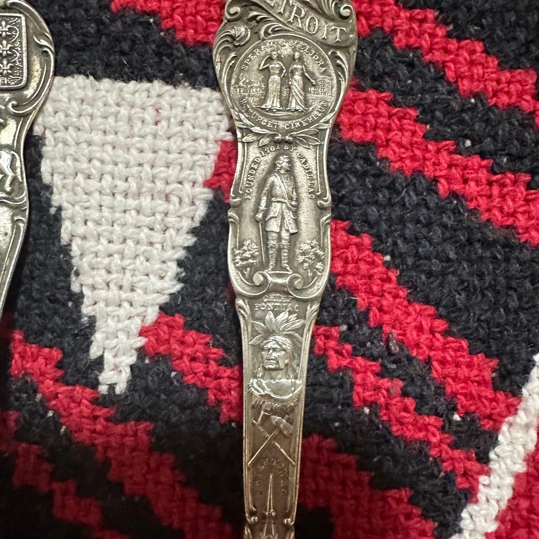 【希少】米国製 アンティーク シルバー 3点 スプーン スターリングシルバー