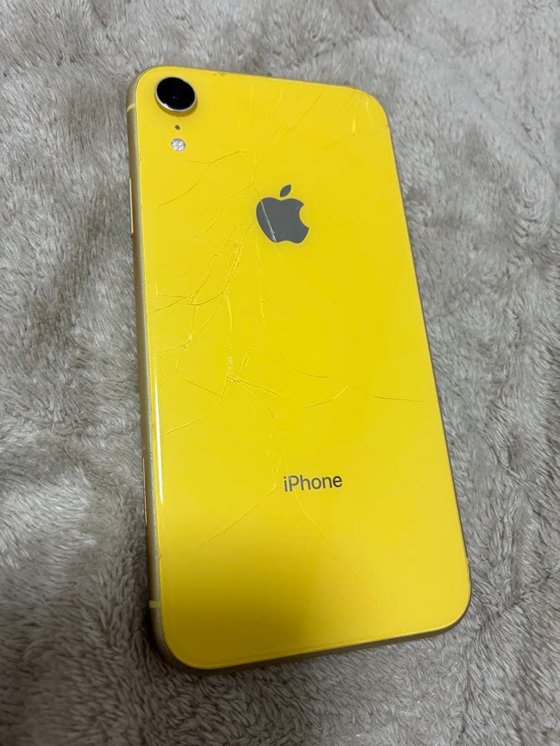 【背面ヒビあり】Apple iPhone XR イエロー 本体 128gb