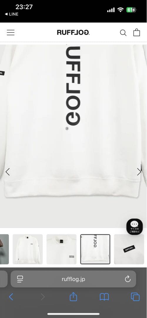 レディースウェア RUFFLOG VERTICAL LOGO L/S MOCKNECK sizeS