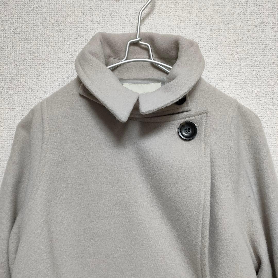 最終価格 パブリック東京 ウールコート スタンドカラー ショート丈 Pコート