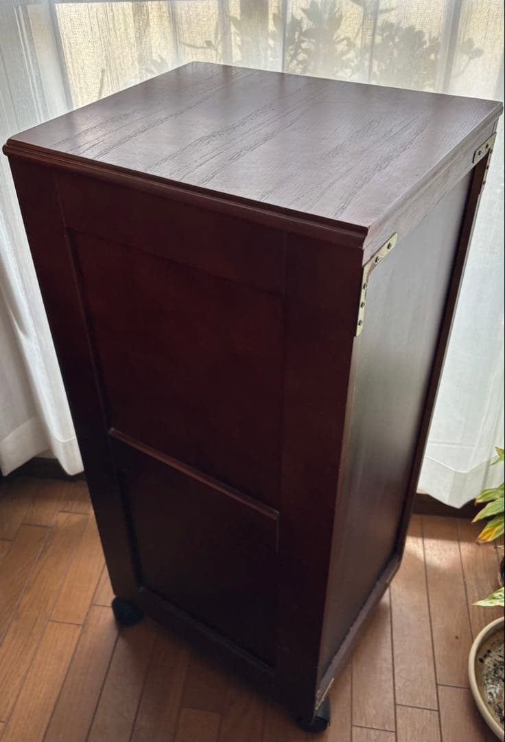 木製 12段 書類 チェスト キャビネット ラック 棚 シェルフ キャスター