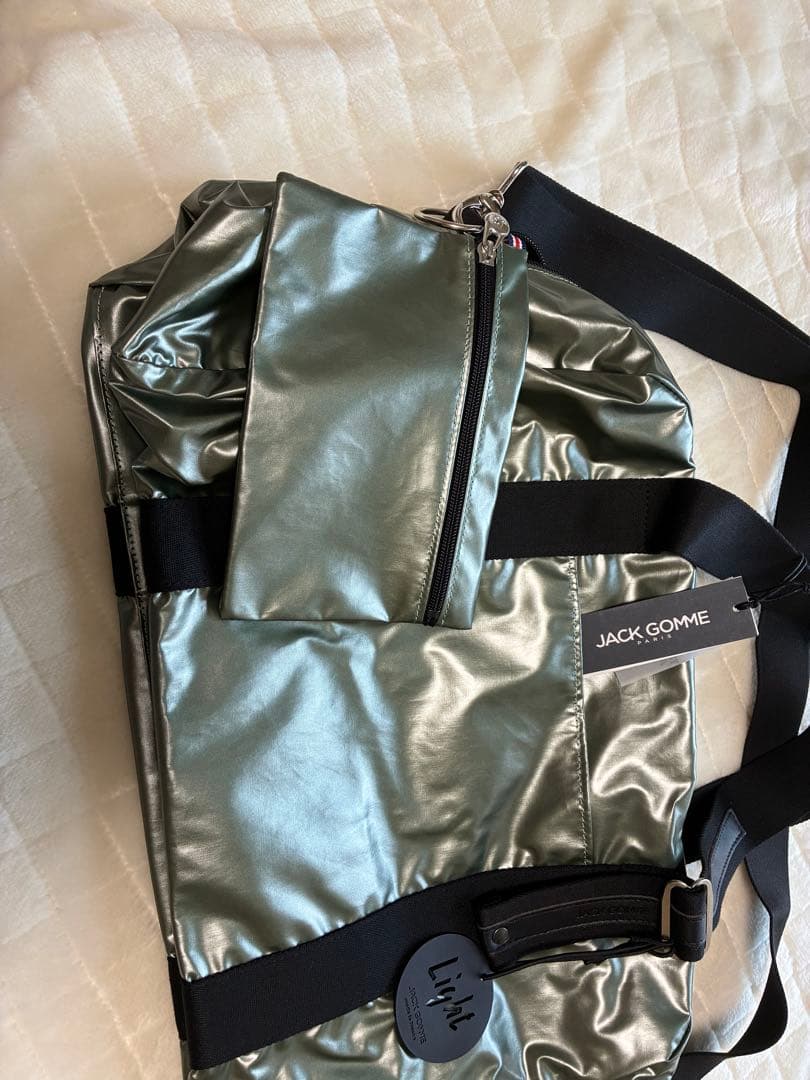 JACK GOMME メタリックグリーン ボストンバッグ