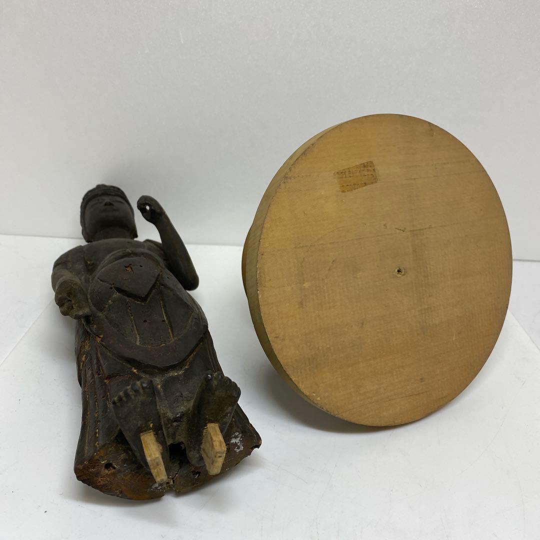 古代　江戸前期以前　木彫観音像　高さ約43㎝　トヒカカ　東さ8-0107☆2F